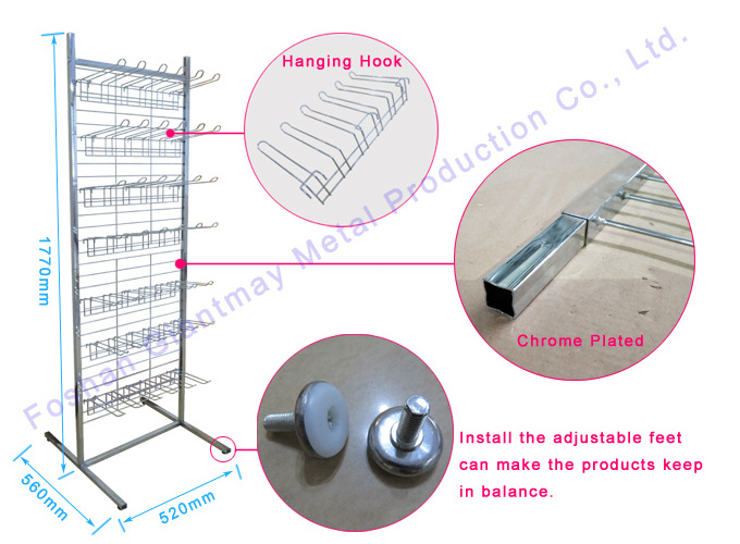 Custom Hot Sale Shop Shelf Baseball Glove Stand Wire Retail Wire mesh hanging hook Display stand