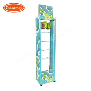 Professional Custom Pvc Foam Board Double-sided Floor standing metal Goods Retail Display Rack