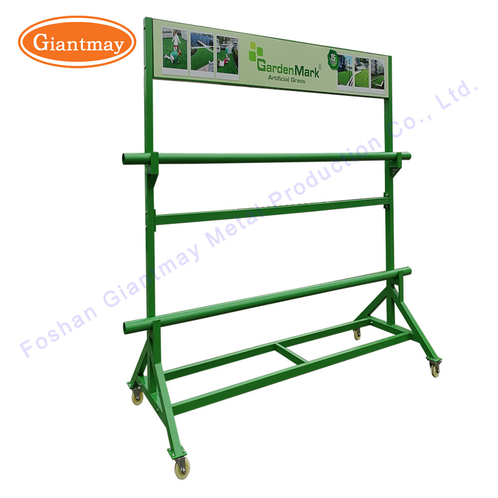 heavy duty 500kg capacity for carpet fabric grass roll display rack