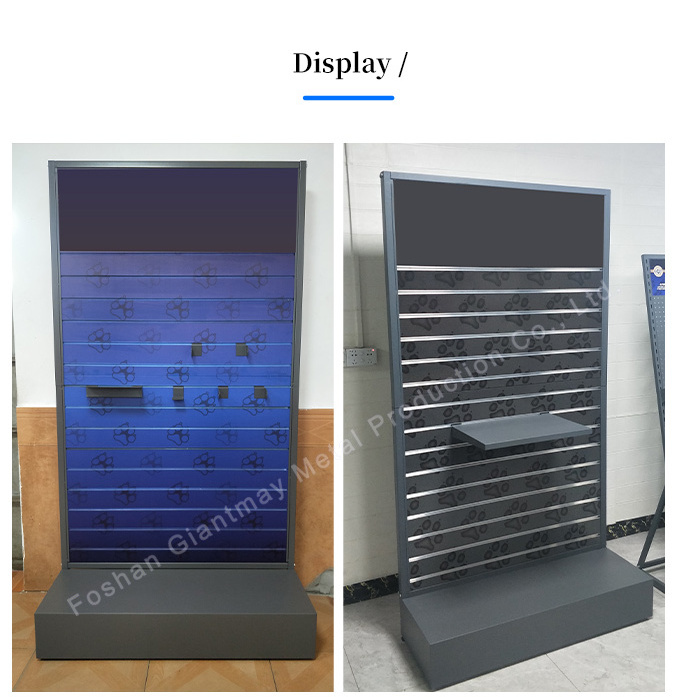 slat wall slot board panel  rack display MDF floor product standing shelf power tools display stand