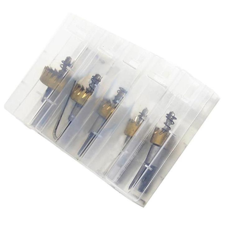 Titanize5pcs Cutter Drill Bit HSS Drill Bit Hole Saw Set for Wood Metal Stainless Steel Aluminum Laminates 16-30mm Hole