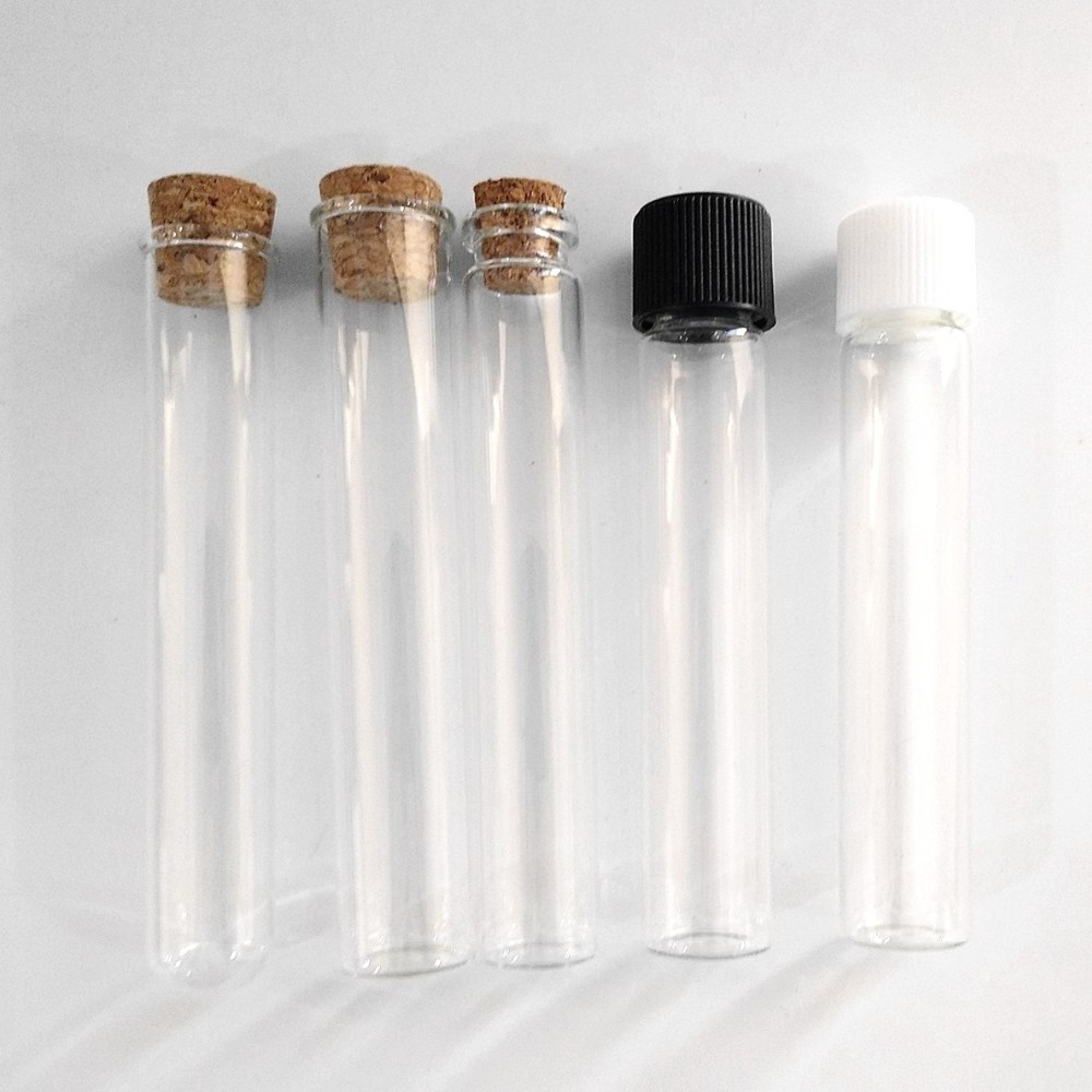 90mm 120mm 116mm 125mm  Transparent Straight Side Test Tube Flat Bottom /Round Bottom Glass Tube  With Cork