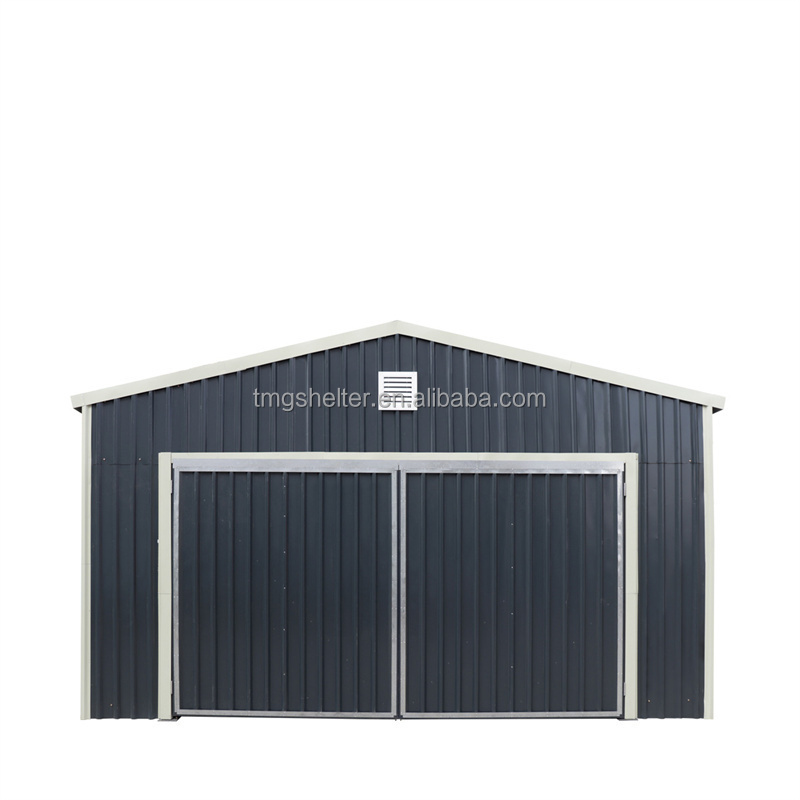 20ft x 20ft Tent 2 Garage Car Parking Carport Metal Roof Outdoor Prefab Canopy