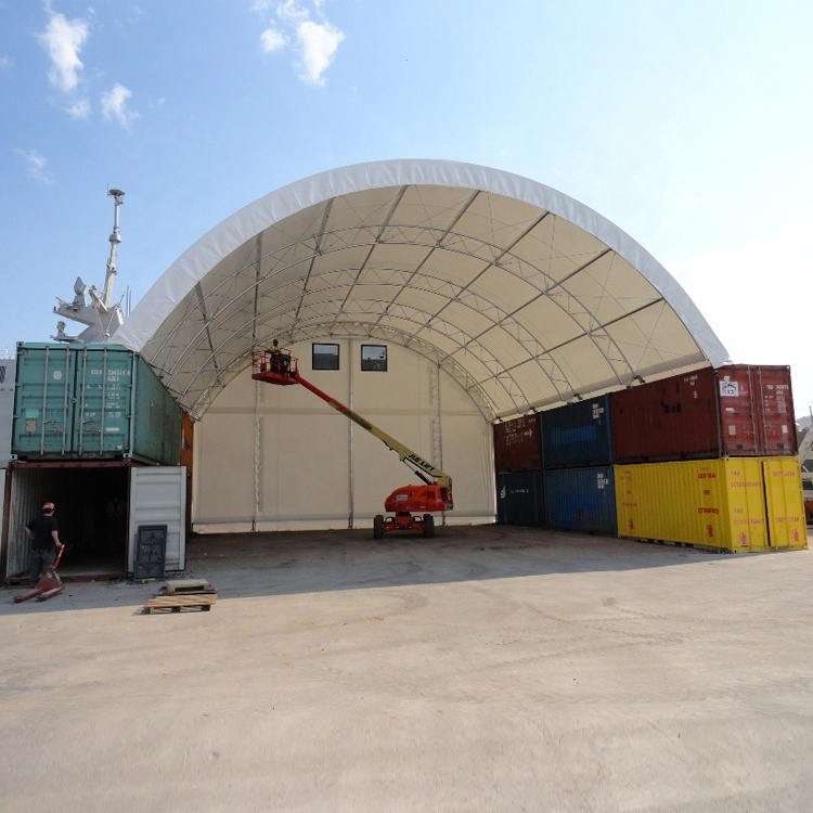 Durable 20ft 40ft Container PVC-Coated Aeroplane Shelter Single Galvanized Steel Carport Garage Shipping Canopies Garages