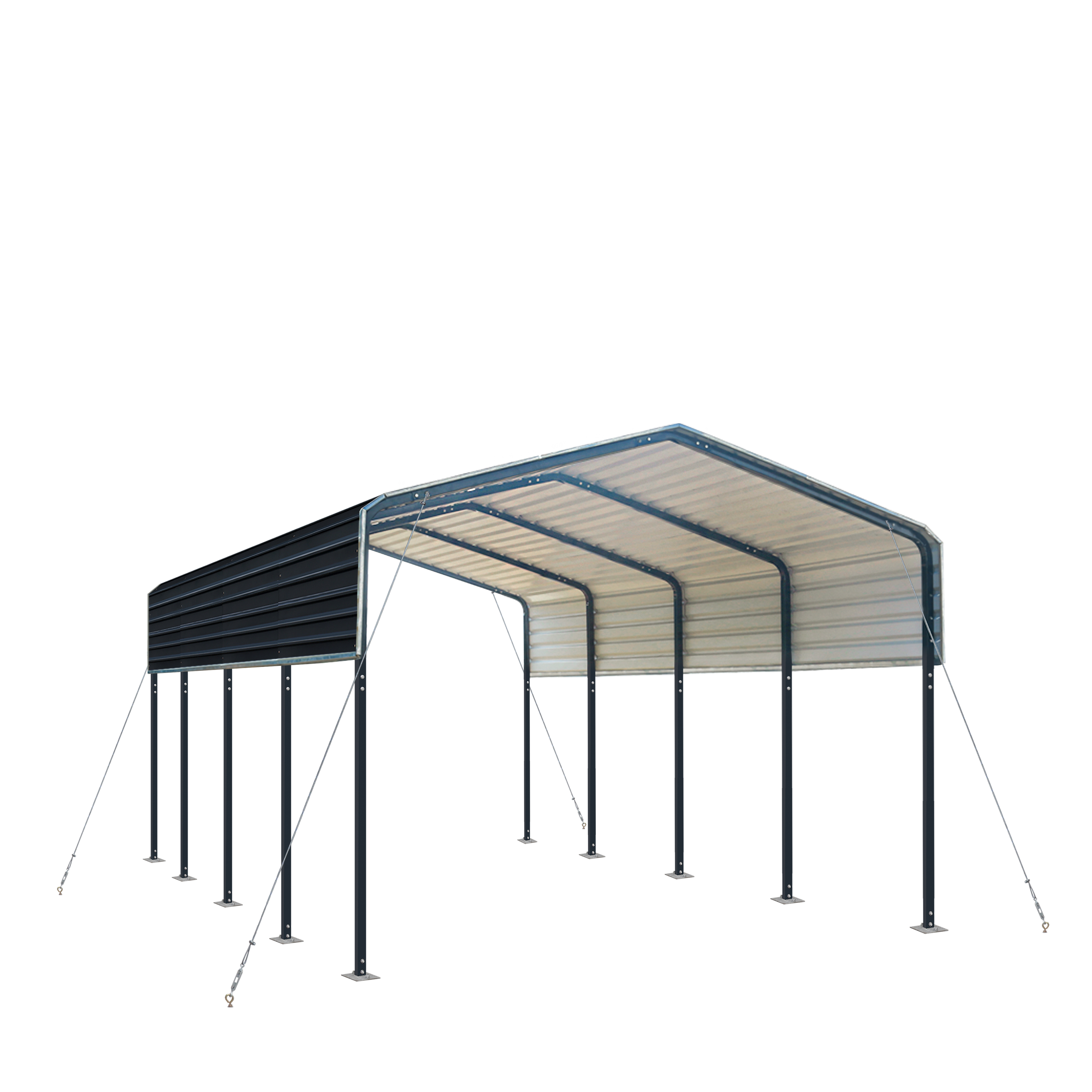 10ft x 20ft Factory Price Sustainable All-Steel Frame Carport Metal Carport