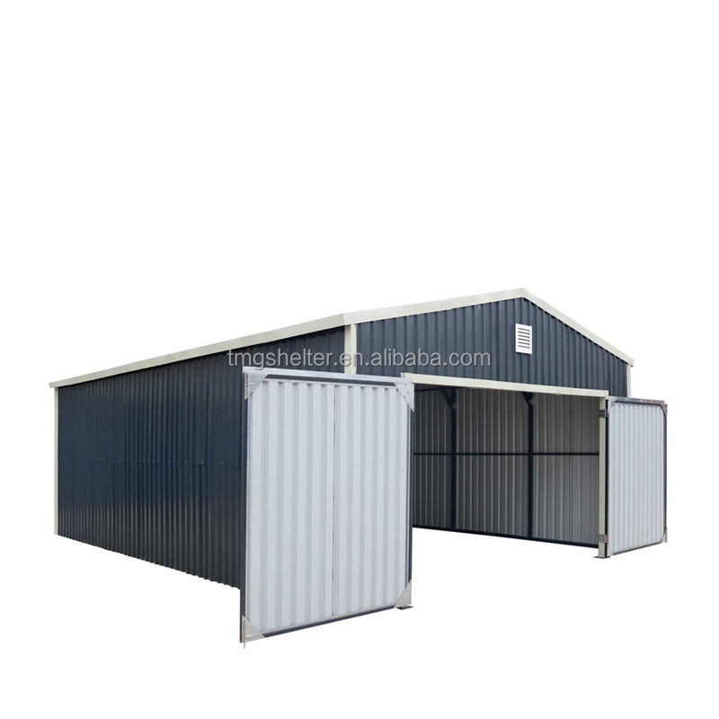 2024 New Outdoor Metal Sheet Carport Car Parking Shed Metal Roof Garage Goat House Farm Sheds