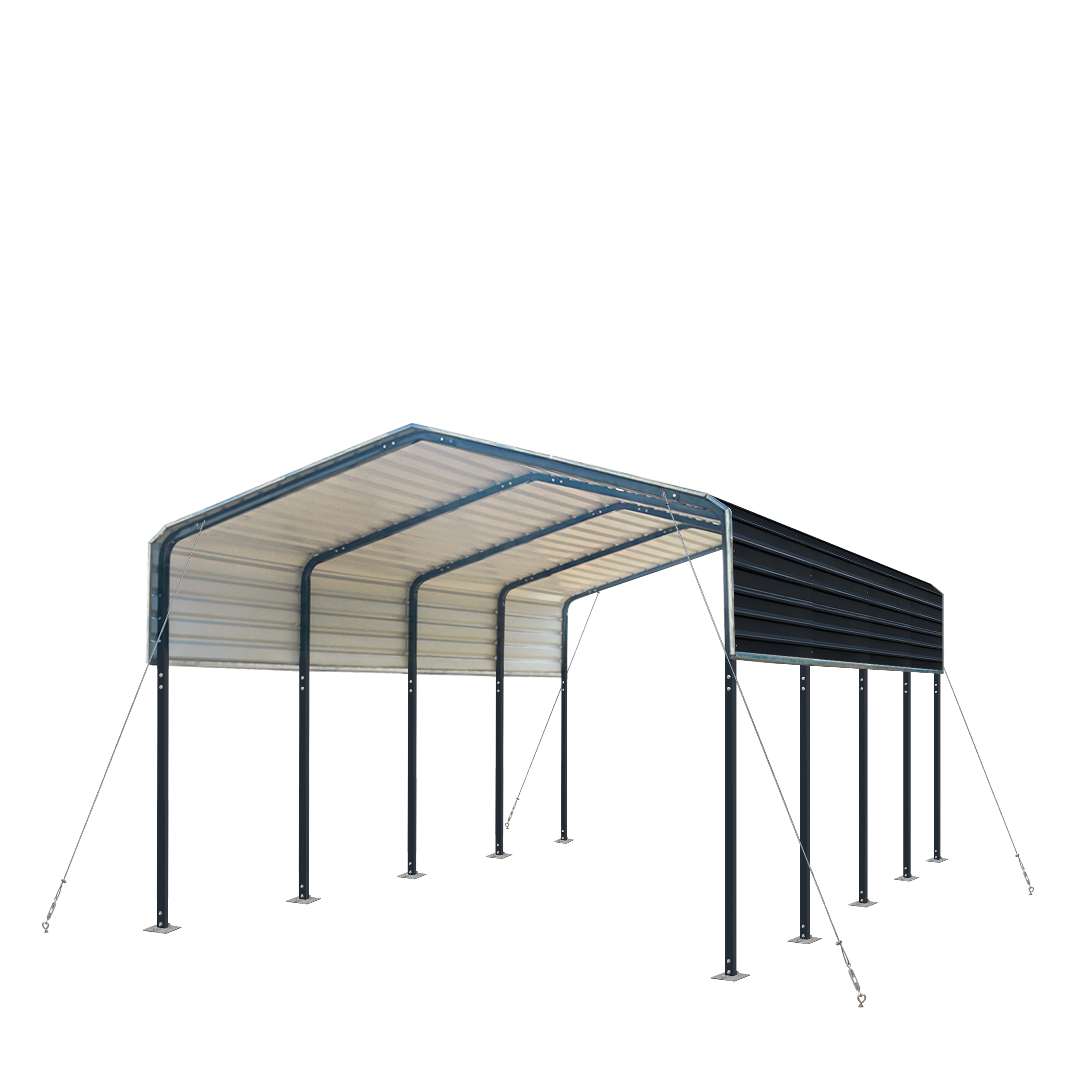 10ft x 20ft Factory Price Sustainable All-Steel Frame Carport Metal Carport