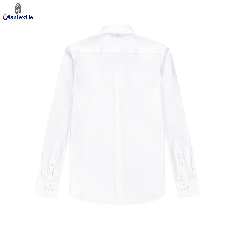 RTS 100% Cotton Men's Pure White Solid Twill Tuxedo Shirts Anti-wrinkle DP Non Iron Dress Shirts For Men