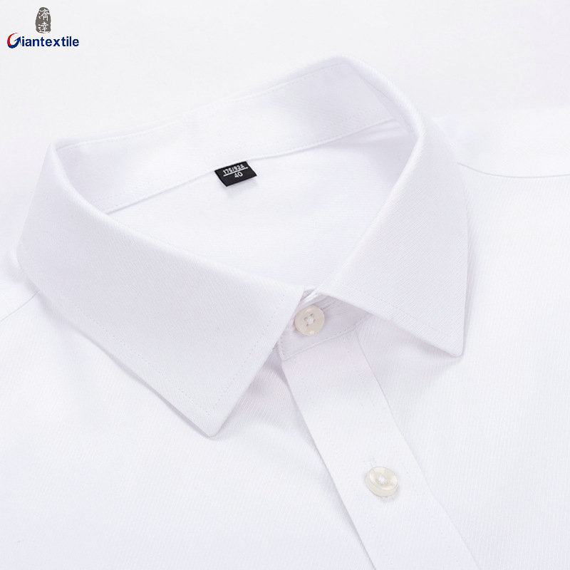 RTS 100% Cotton Men's Pure White Solid Twill Tuxedo Shirts Anti-wrinkle DP Non Iron Dress Shirts For Men