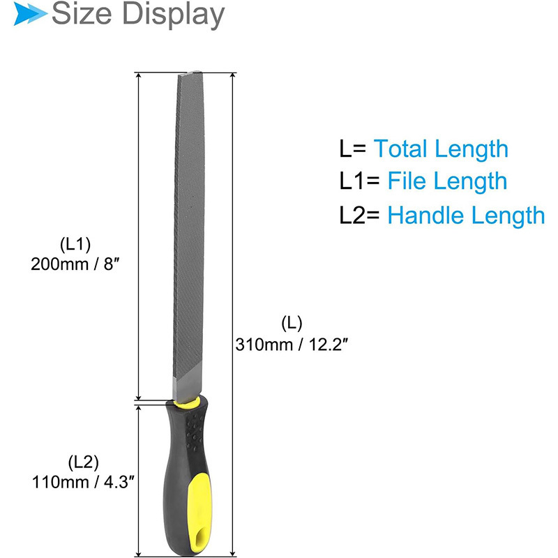 Hand Tools customized carbon diamond coated rotary steel rasp three square saw file flat wood file