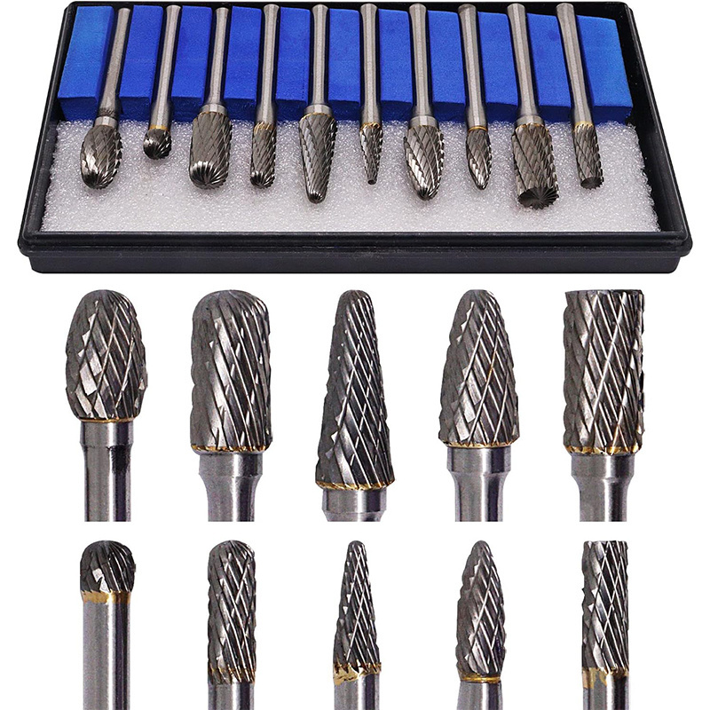 Factory Wholesaler  Power Tool Parts Cutting Burrs For Die Grinder Drill Bits Rotary Files Burs Set For Die Grinder