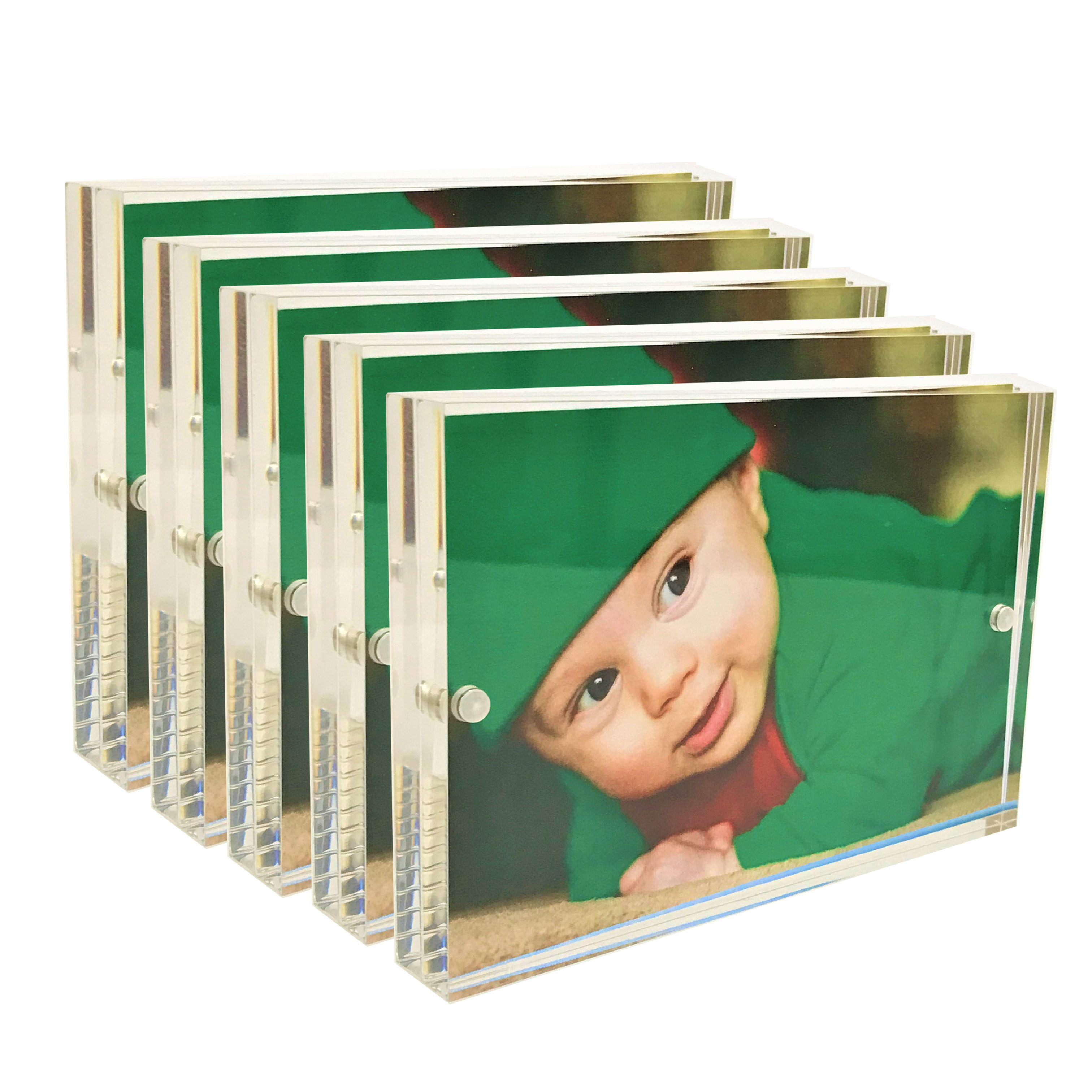 Custom Sizes Machine Magnetic Acrylic Block Photo Frame for Pets