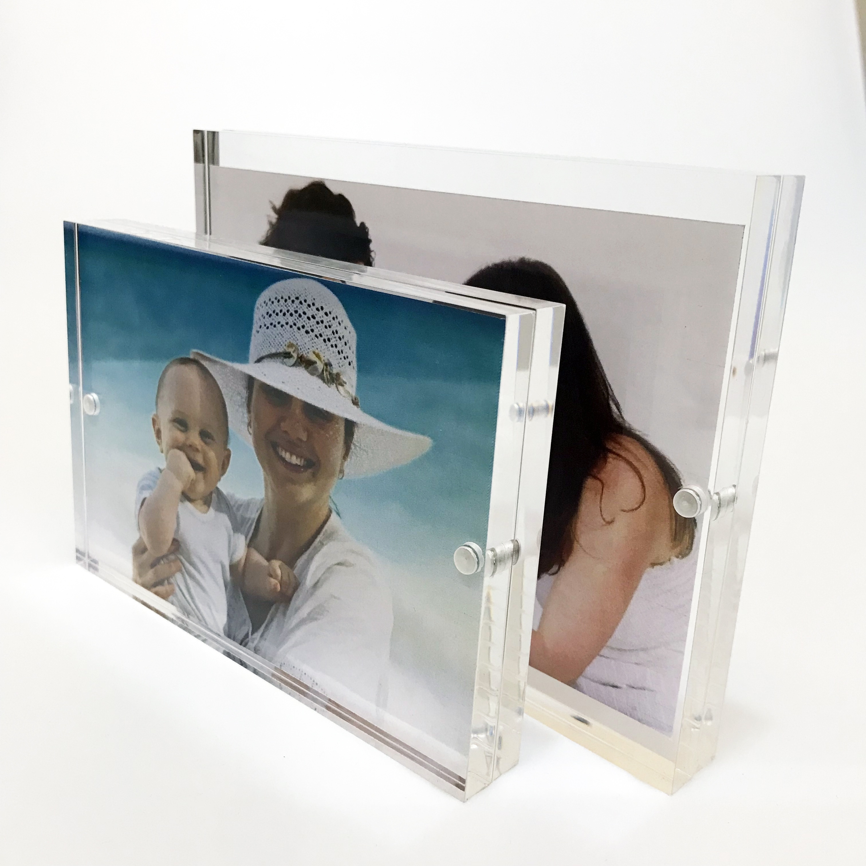 Crystal Clear Home Decor Block Magnetic Acrylic Photo Frame