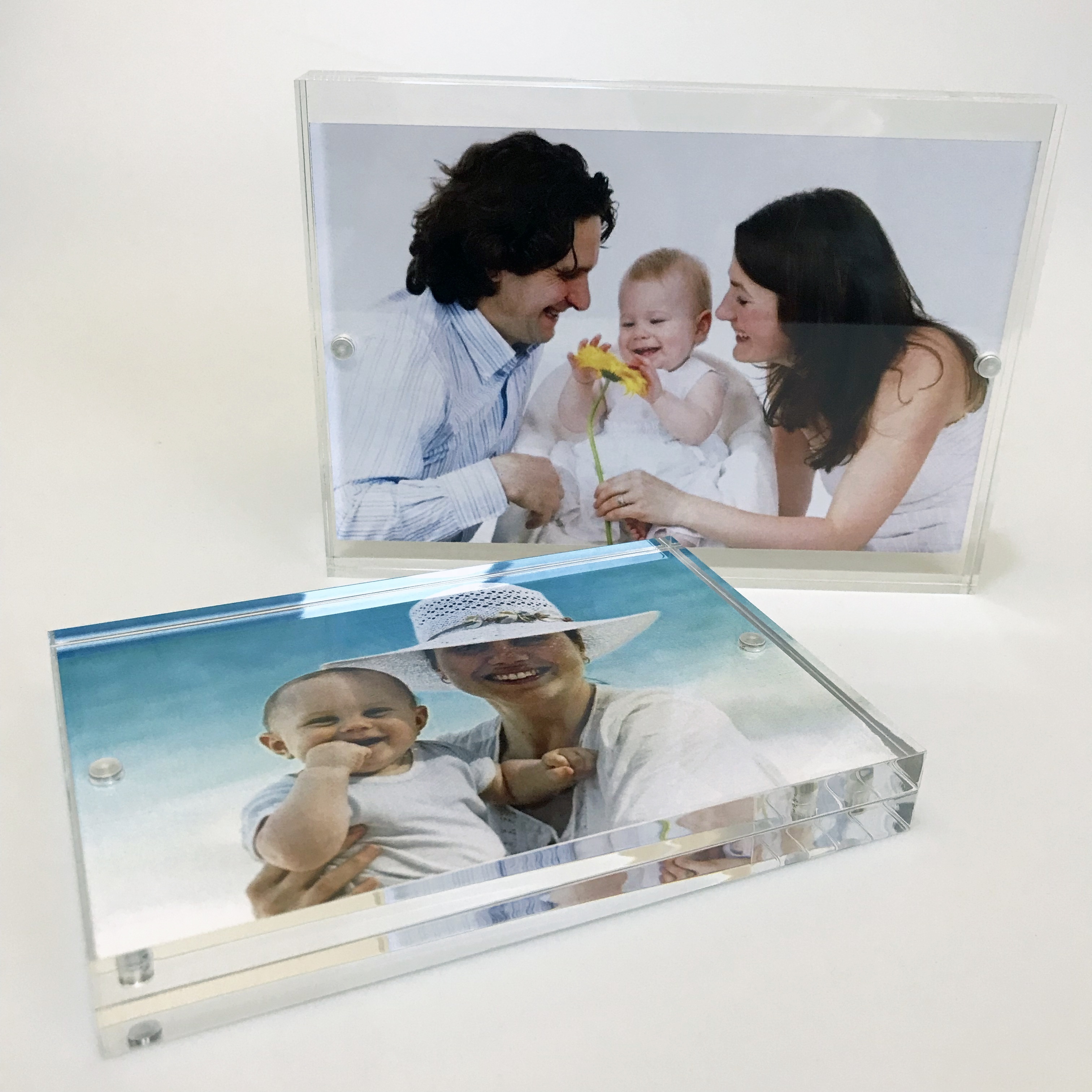 Crystal Clear Home Decor Block Magnetic Acrylic Photo Frame