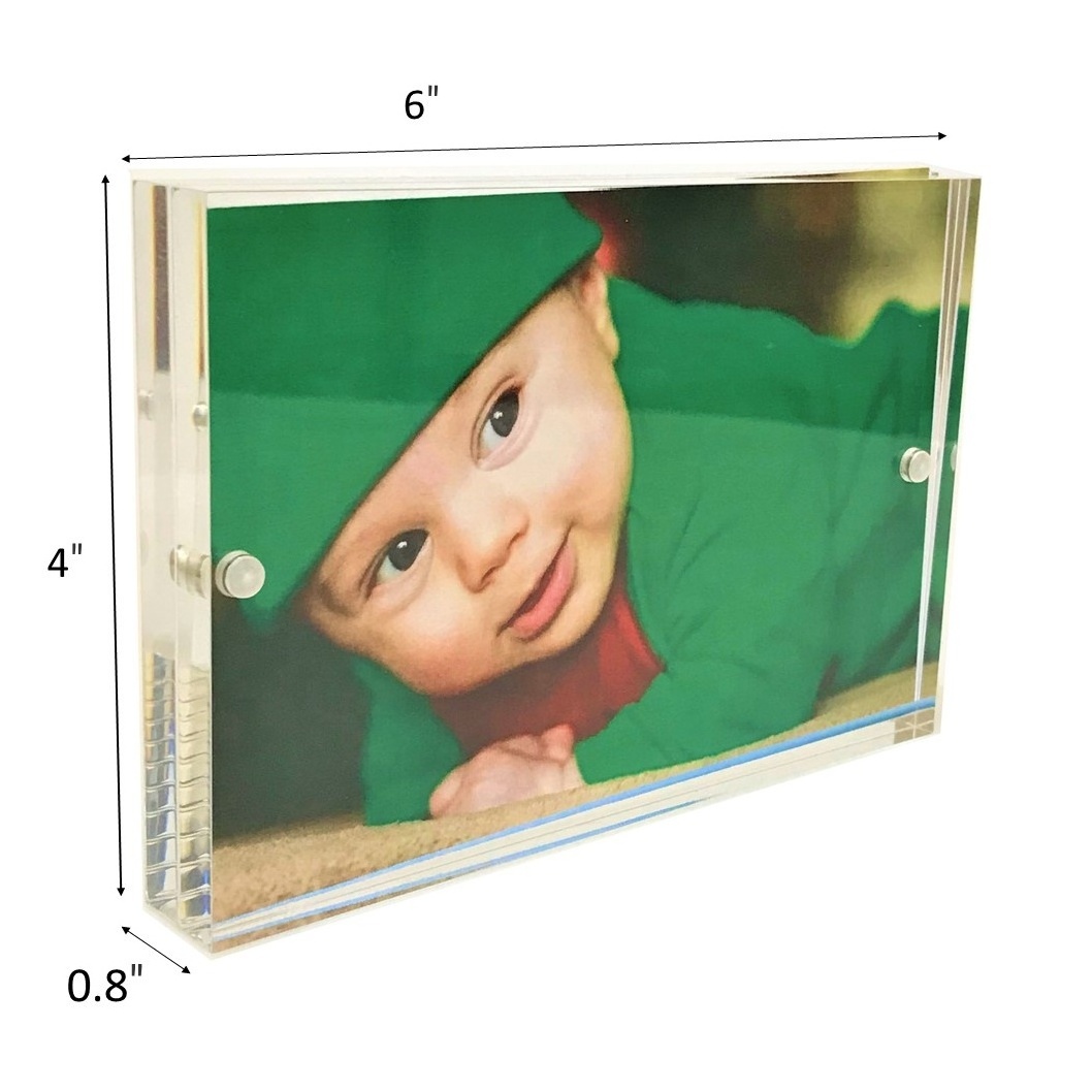 Custom Sizes Machine Magnetic Acrylic Block Photo Frame for Pets