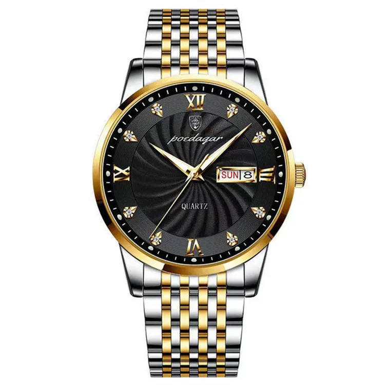 Low price Quartz Watches for Men New Fashion Stainless Steel Strap Male Wristwatches Luminous Hands Auto Date Business Watch