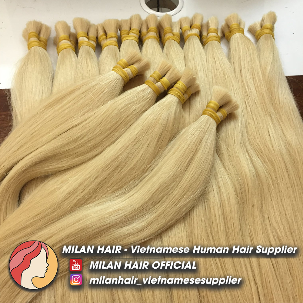 Full Cuticle Aligned Virgin Soft Straight Hair Bulk 100% Human Virgin Raw Cambodian Blonde 613 Color Hair