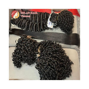 Best Selling Pixie Curly Vietnamese Human Hair Machine Weft Double Drawn Factory Price Hair Extensions