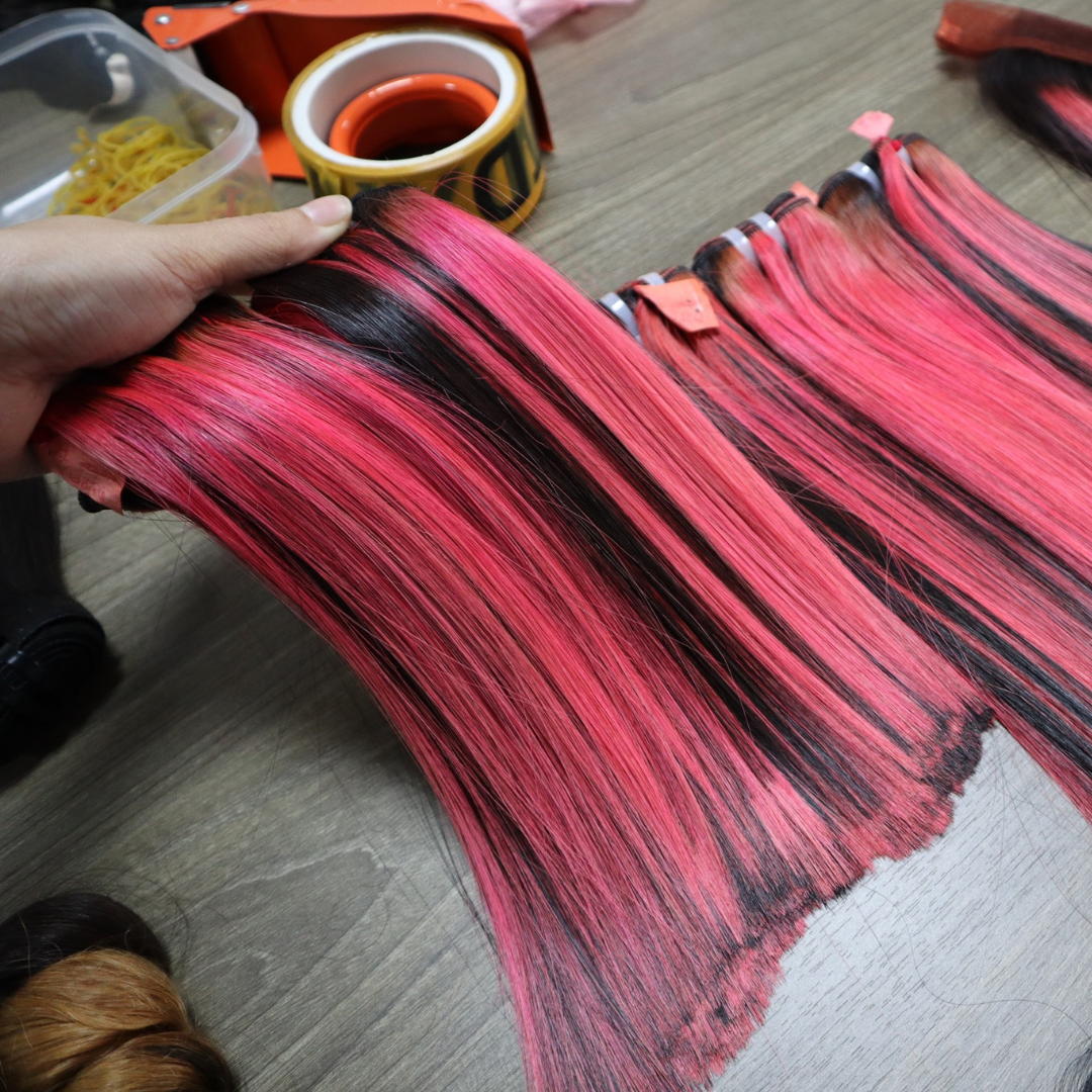 New product real human hair piano color material 100% VIETNAM women's hair length 8'' - 30'' human hair bundles