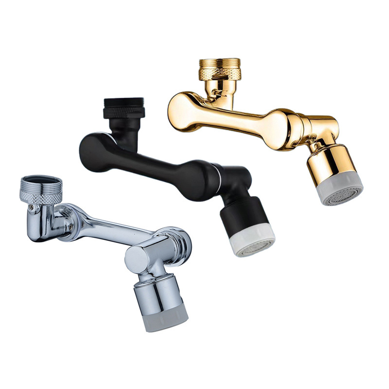 Gibo brass silver gold black  1080 degree universal silicone faucet rotating water tap extender