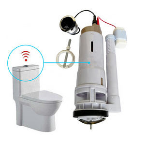 One piece electronic squatting pan sensor flush valve auto infrared sensor toilet flush