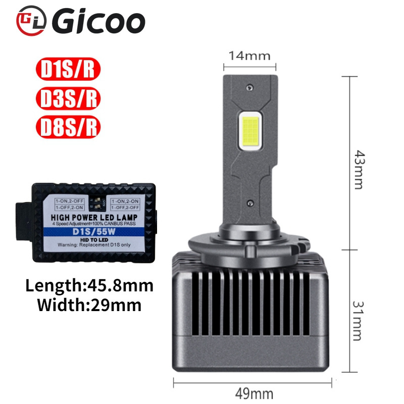 Gicoo Wholesale 110W Upgrade 300% Bright D1S D2S D4S D5S D8S White HID Headlight Original HID Ballast LED Headlight Bulbs