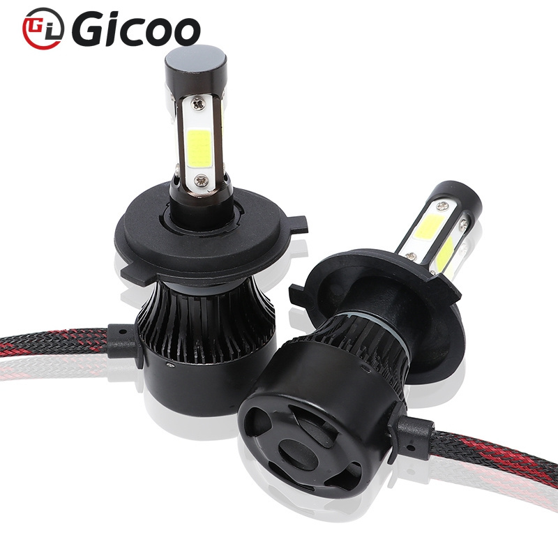 GICOO LED Headlight Bulbs 360 4 Sides 55w 8000lm H1 H3 H4 H7 H11 Auto Headlight Fog Lights HB3 HB4 9004 9007