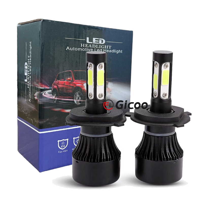 GICOO LED Headlight Bulbs 360 4 Sides 55w 8000lm H1 H3 H4 H7 H11 Auto Headlight Fog Lights HB3 HB4 9004 9007