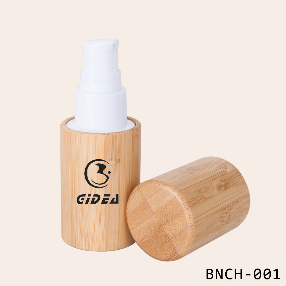 China Bamboo Cosmetic Packaging Set Wholesale For Skin Care High Quality Bamboo Glass Cosmetic Packaging