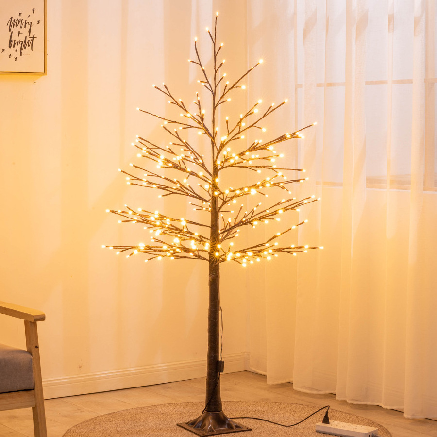 Brown branch tree lamp indoor simulate branch led artificial Christmas decoration birch tree lights with transformer