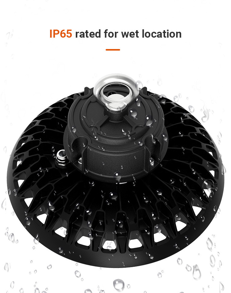 USA Stock 100W 150W 200W 240W IP65 Industrial Lighting Highbay Round Pendant Fixture Warehouse Shop Light UFO Led High Bay Light