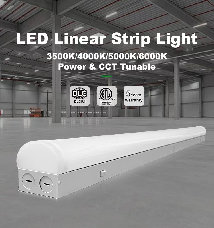 American led lights company 8ft 4cct tunable 140lm/w 3500k 4000k 5000k 6500k led linear strip light batten light fixture