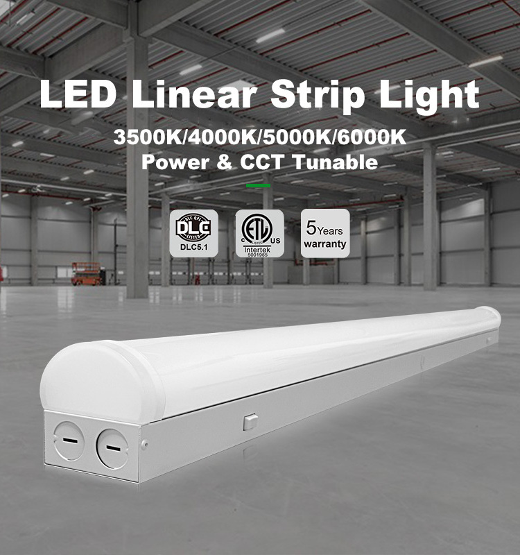 Energy Saving Modern Office Hospital Lighting 0-10V Dimming Pendant LED Linear Strip Light