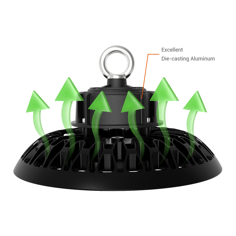 Wholesale Pricing Factory Warehouse Industrial Lighting 100W 150W 200W 240W Led High Bay Light Black Luminous Body