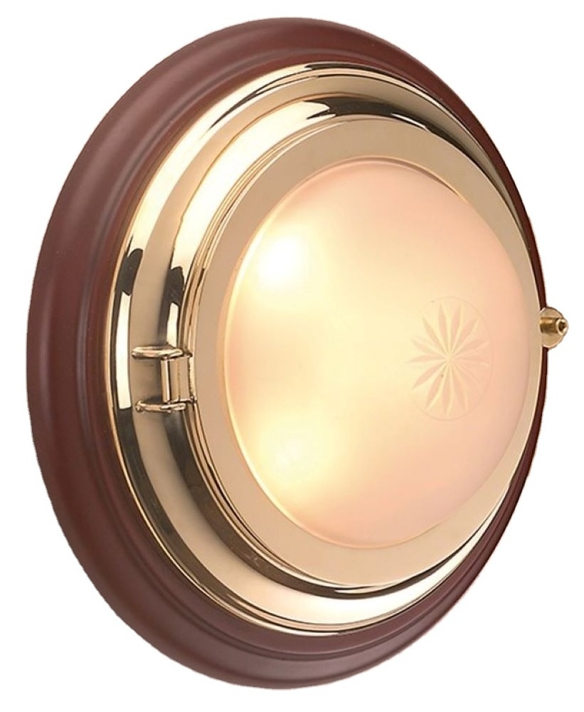 Lacquered Round Brass Lamp For Inside 3000K Made in Italy lighting product  brass wall lamp lights for home indoor  led light