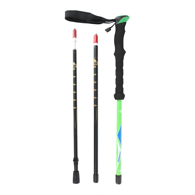 YOUNGHUNTES multifunctional outdoor anti shock internal lock 3 section 7075 aviation aluminum hiking pole portable walking stick