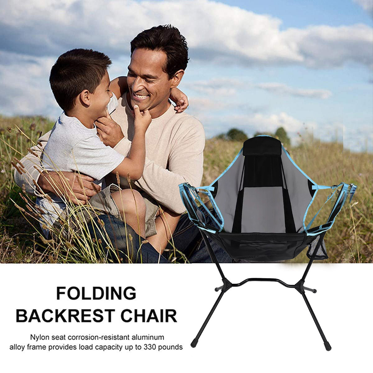 Lightweight Furniture Portable Camp Relaxing Swing Luxury Recliner Aluminum Outdoor Folding Rocking Chair