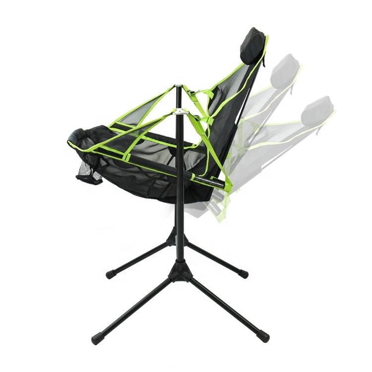 Foldable Swing Rock Leisure Seat Aluminum Backrest Recliner Outdoor Hiking Hammock Camping Chair