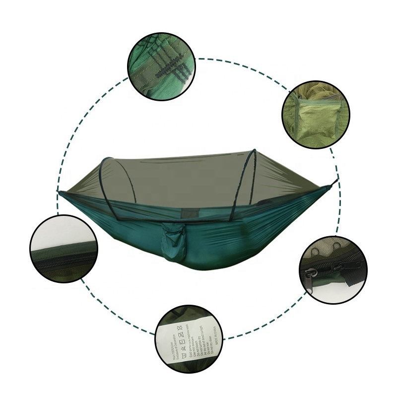 Mosquito net high strength parachute fabric hanging bed hunting sleeping swing 2 person camping hammock