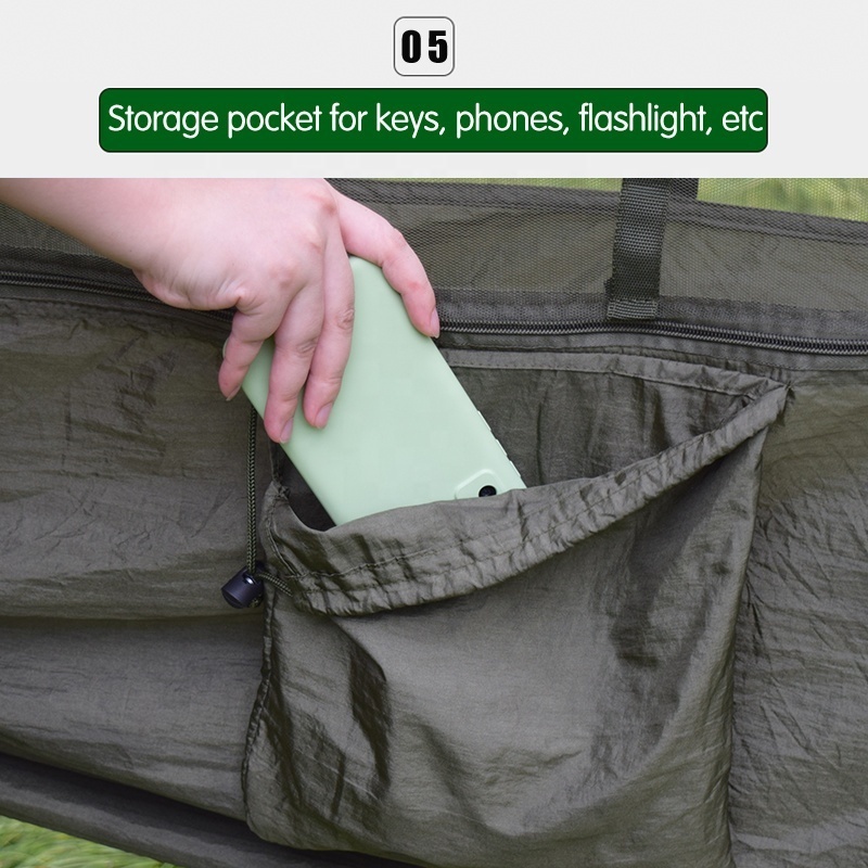 1-2 Person Portable Camping Stuff Pop-up Light Portable Outdoor Swing Sleeping Mosquito Bug Net Tent Hammock Carry Bag Adult