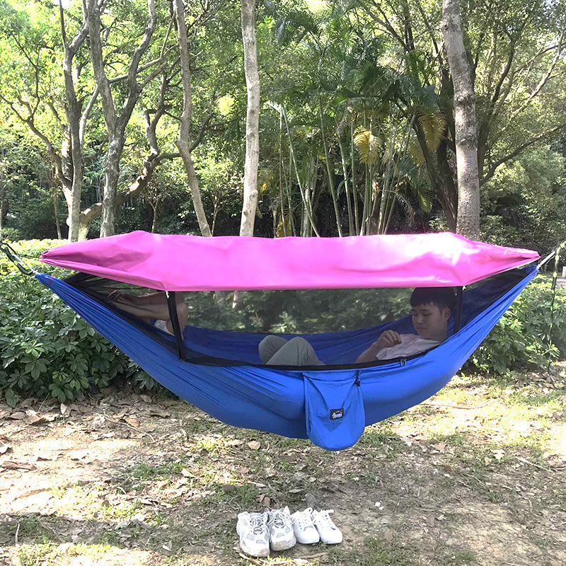 260*140cm 2 Persons Outdoor Tree Swing Parachute Mosquito Net Bed Ultralight Pink Nylon Folding Camping Hanging Tent Hammock