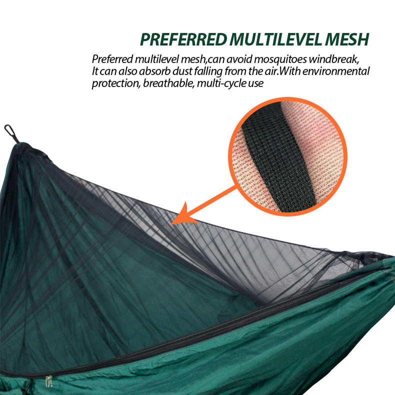 Outdoor survival emergency breaktime backpacking ripstop nylon mosquito mesh ultralight waterproof camping hammock with rain fly