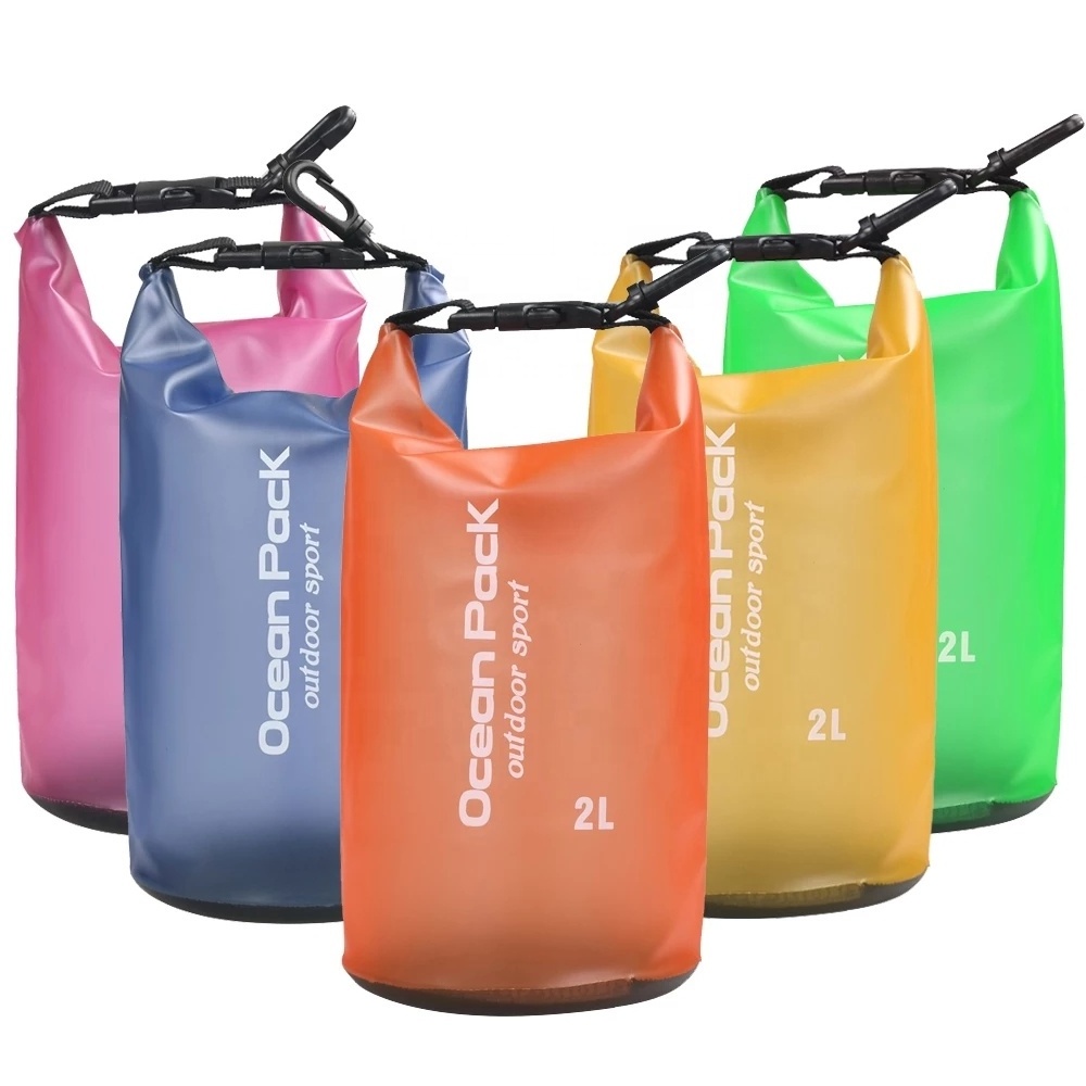 5L/10L/20L/30L/40L Translucent kayaking rafting roll top sack keeps gear dry floating waterproof swimming bags for kids