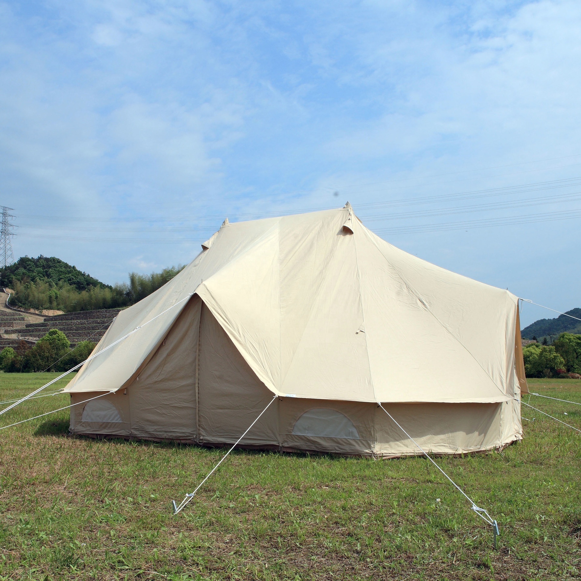 Glamping Heavy Duty Ripstop Waterproof 4 Season Luxury Hotel Emperor Bell Tent