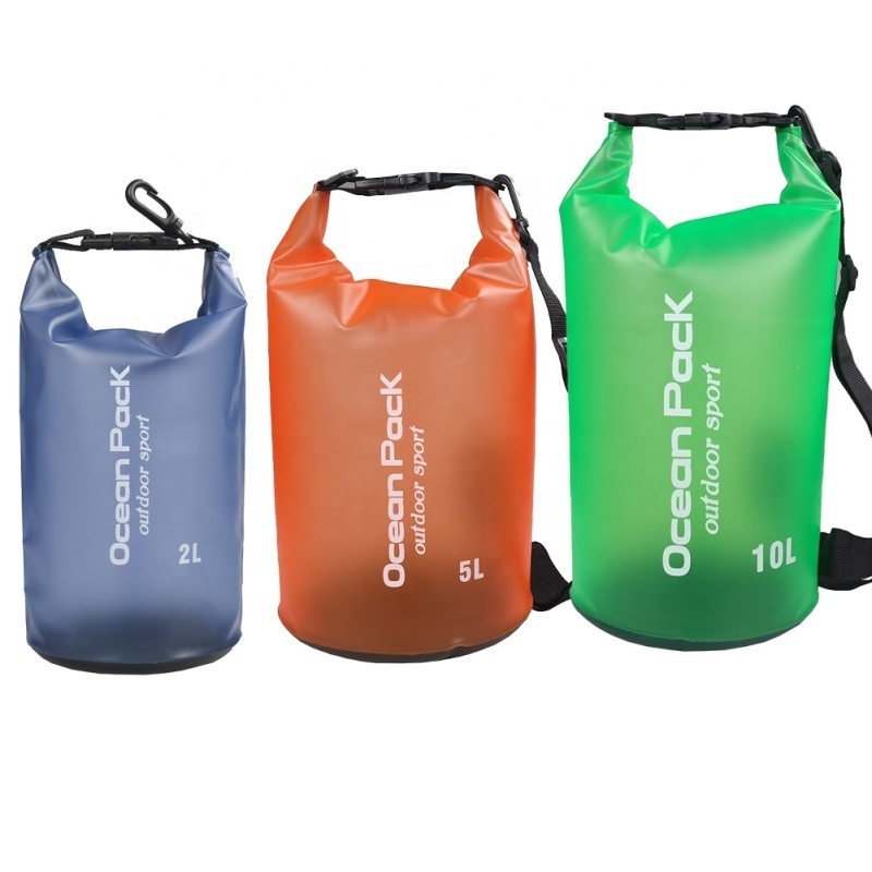 5L/10L/20L/30L/40L Translucent kayaking rafting roll top sack keeps gear dry floating waterproof swimming bags for kids