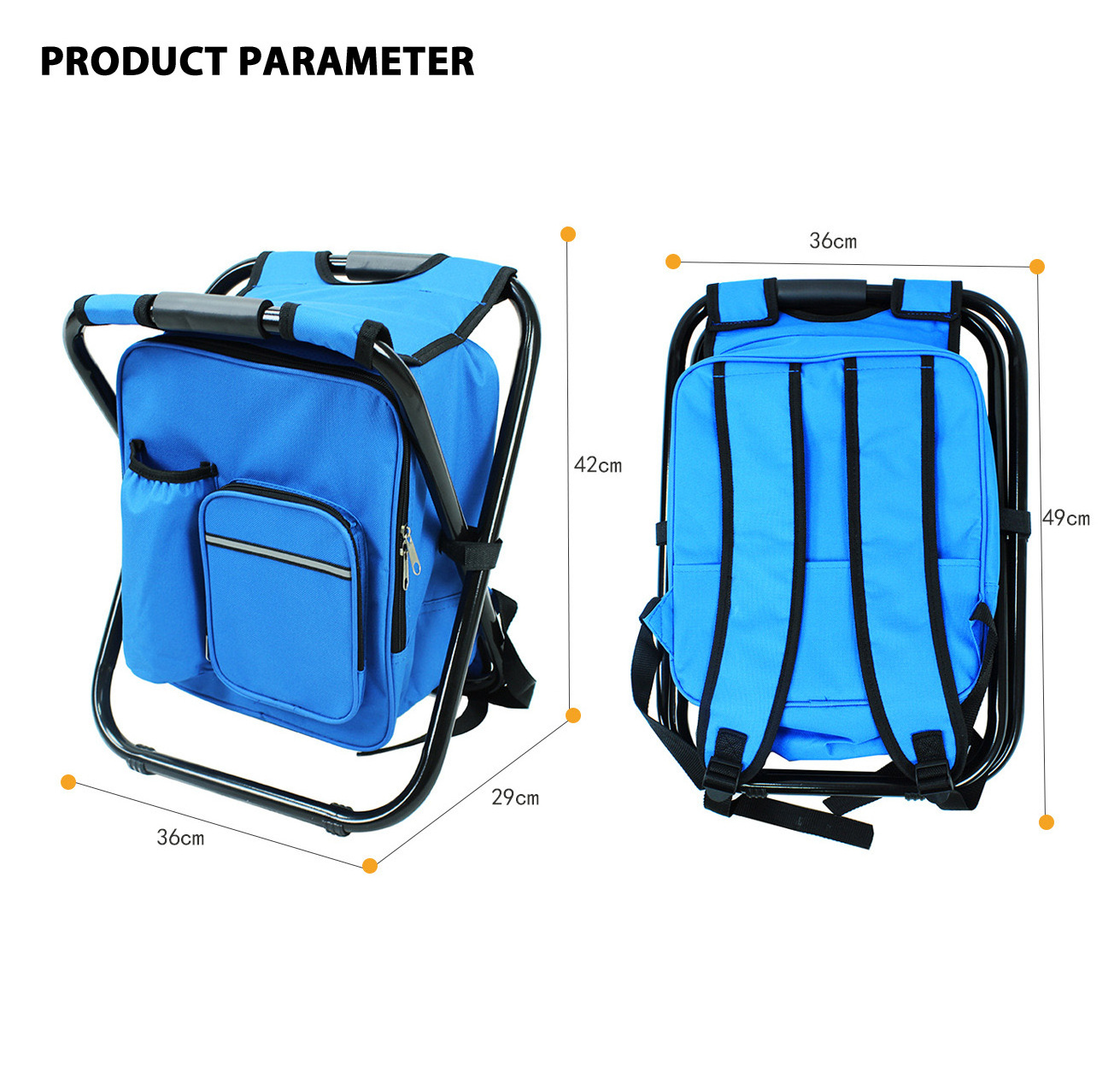 Outdoor Sport Events Portable Beach Fishing Detachable Folding Cooler Bag Camping Ultralight Backpacking Chair