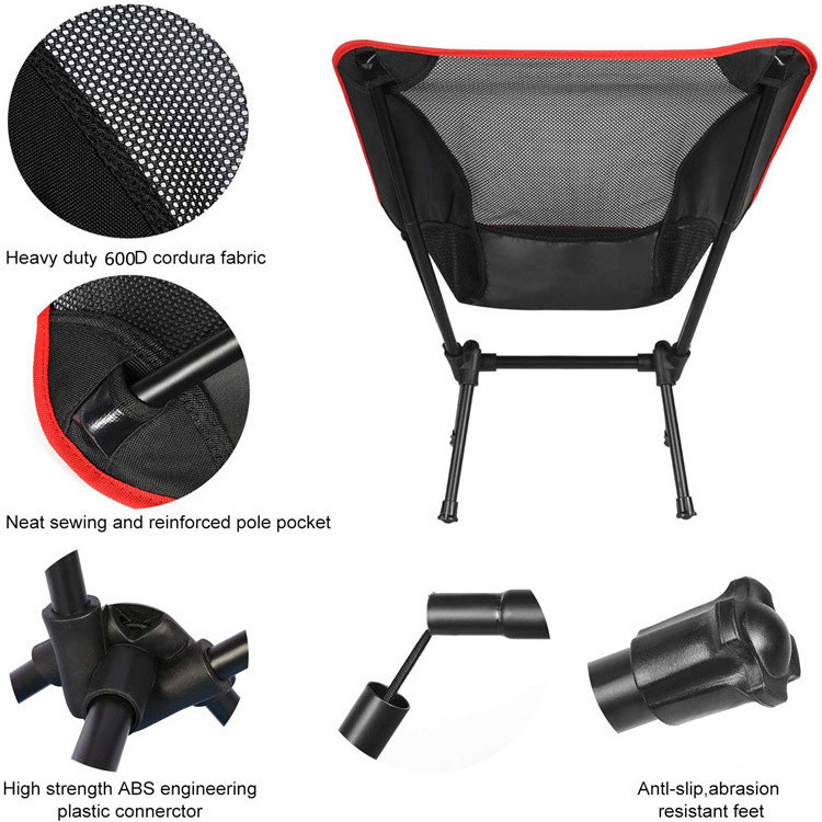 600d Oxford Aluminum 7075 Portable Ultralight Compact Reclining Camping Picnic Fishing Moon Chair