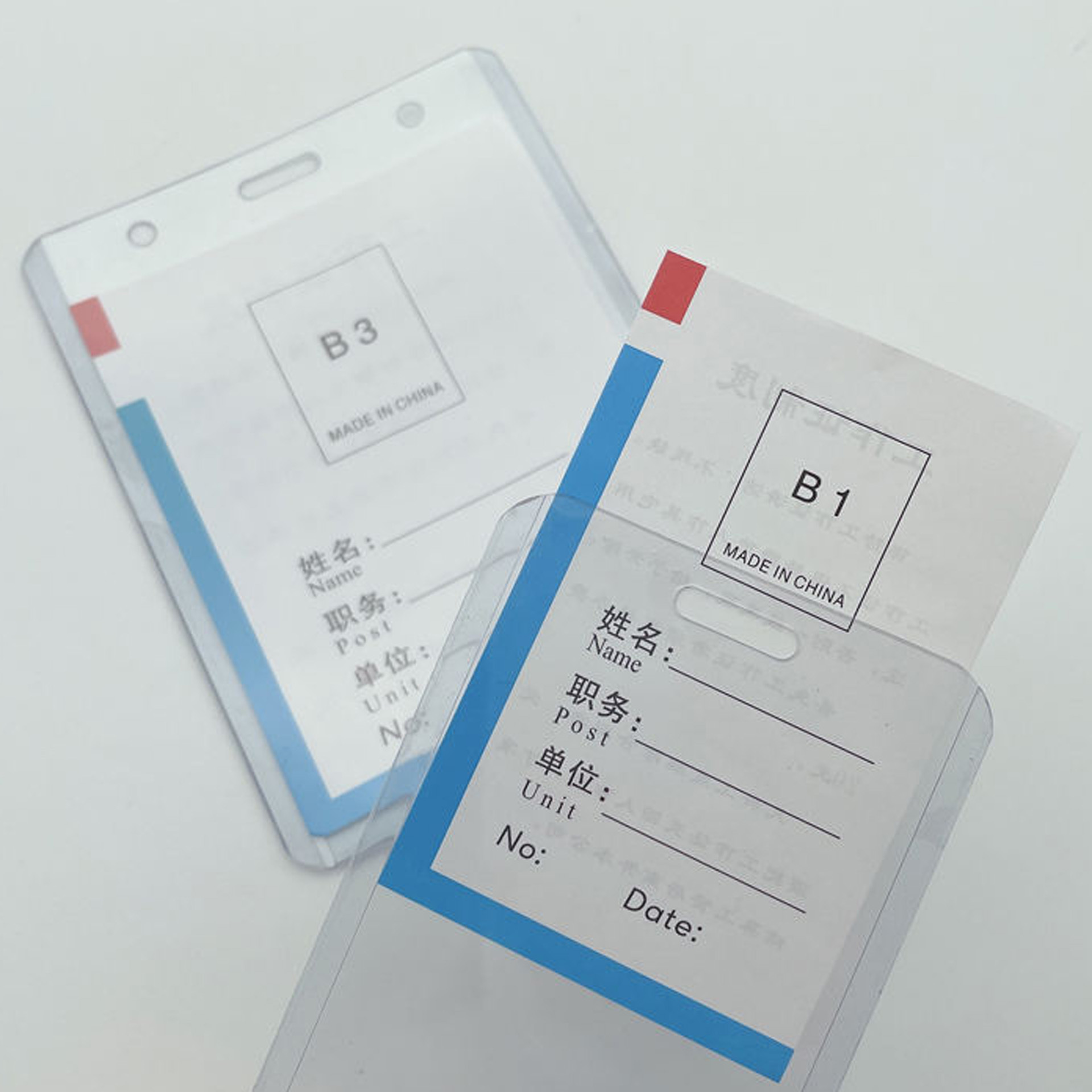 Wholesale Fashionable PVC ID Badge Card Holder Durable Clear Vertical Card Credit Cards Minimalist Letter Bags Packaging Gifts