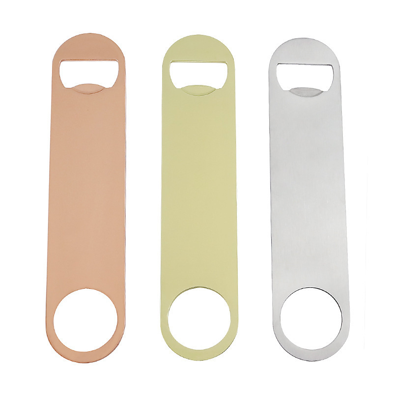 Custom Logo Spray Painting Stainless Steel Aluminum Blank Sublimation Metal Beer Bottle Openers