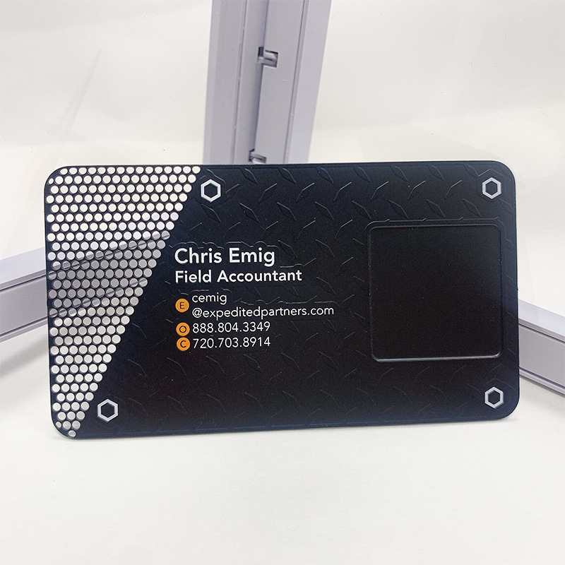 Custom Irregular Card Metal Business Cards .8mm Blank Black with Logo